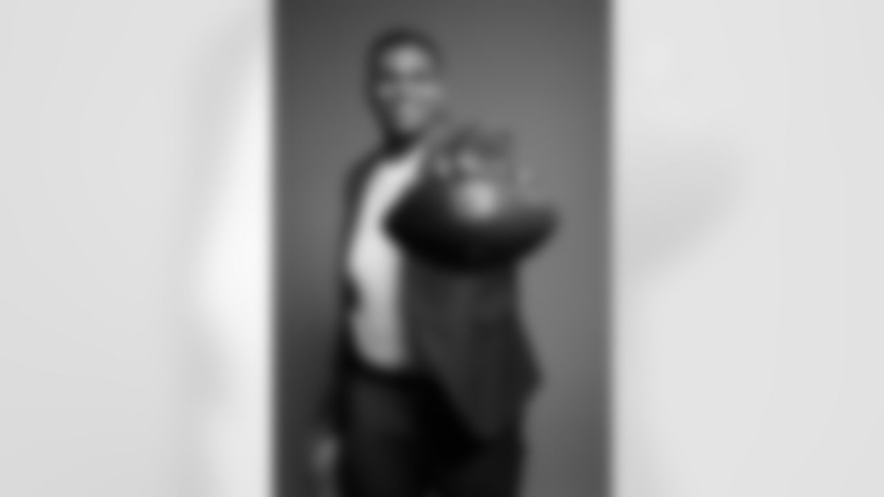 Bengals free agent signee OT Orlando Brown Jr. poses for the camera on March 17, 2023.