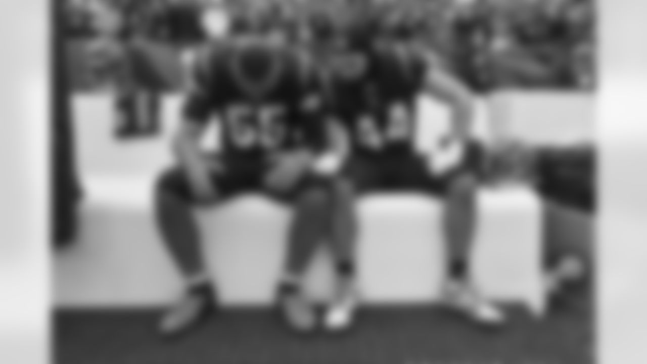 LB Logan Wilson (left) and LB Clay Johnston sit on the bench before kickoff of Week 18 against the Baltimore Ravens at Paycor Stadium in Cincinnati, Ohio on Sunday, January 8 2023.