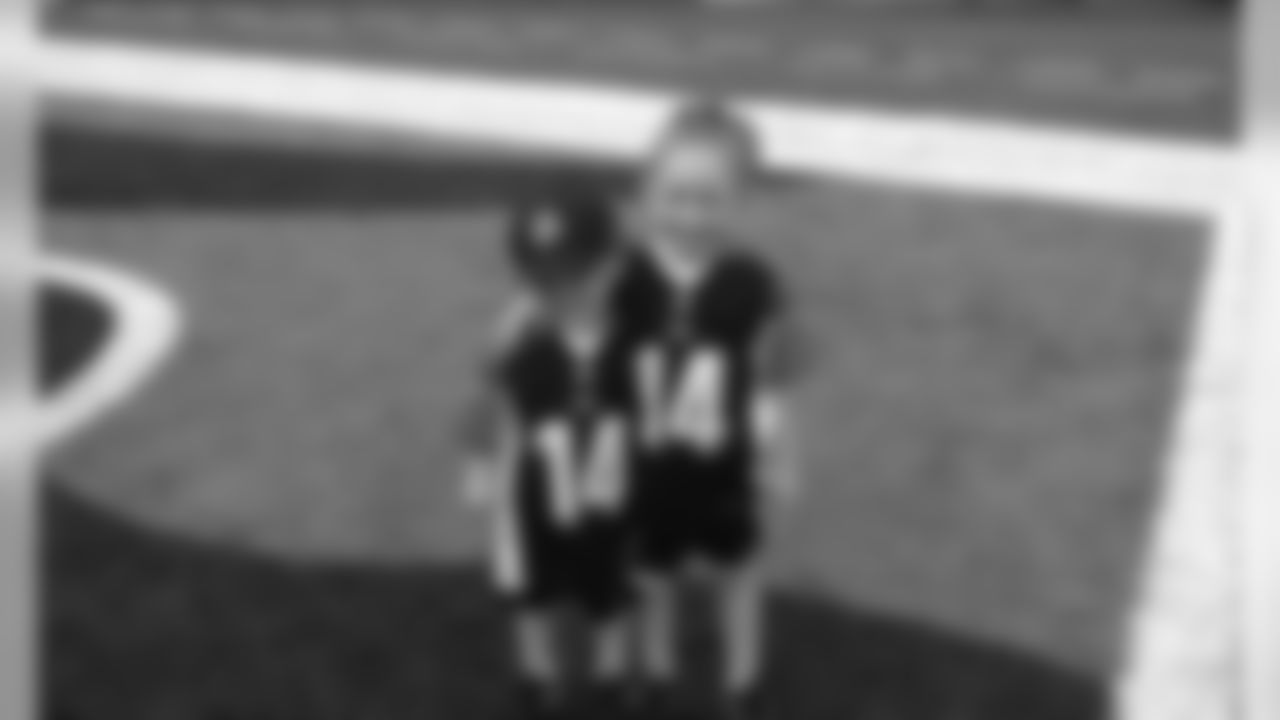 This is Maggie and Mason on the field for the first time.