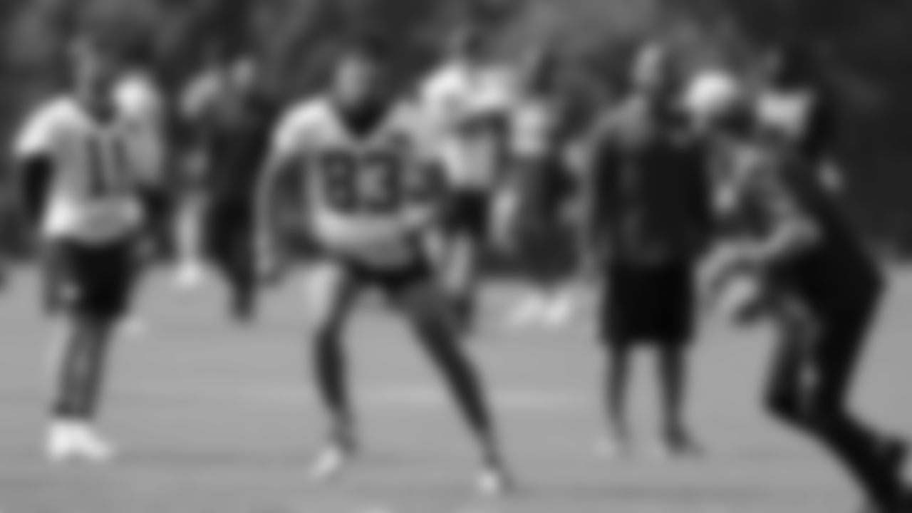 Bengals' wide receiver Tyler Boyd participates in a drill during an NFL football camp practice.