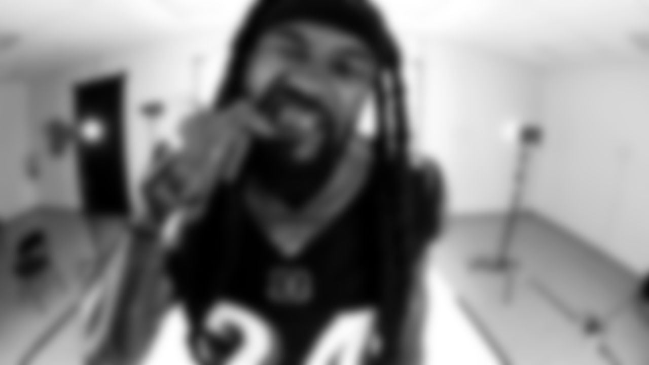 Cincinnati Bengals cornerback B.W. Webb (24) poses for a photo on media day, Monday, June 10, 2019 in Cincinnati. (Aaron Doster/NFL)