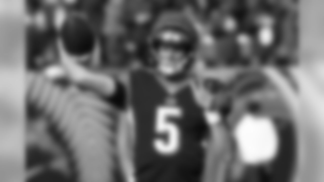 Cincinnati Bengals quarterback Ryan Finley practices before an NFL football game against the Baltimore Ravens, Sunday, Nov. 10, 2019, in Cincinnati. (AP Photo/Gary Landers)