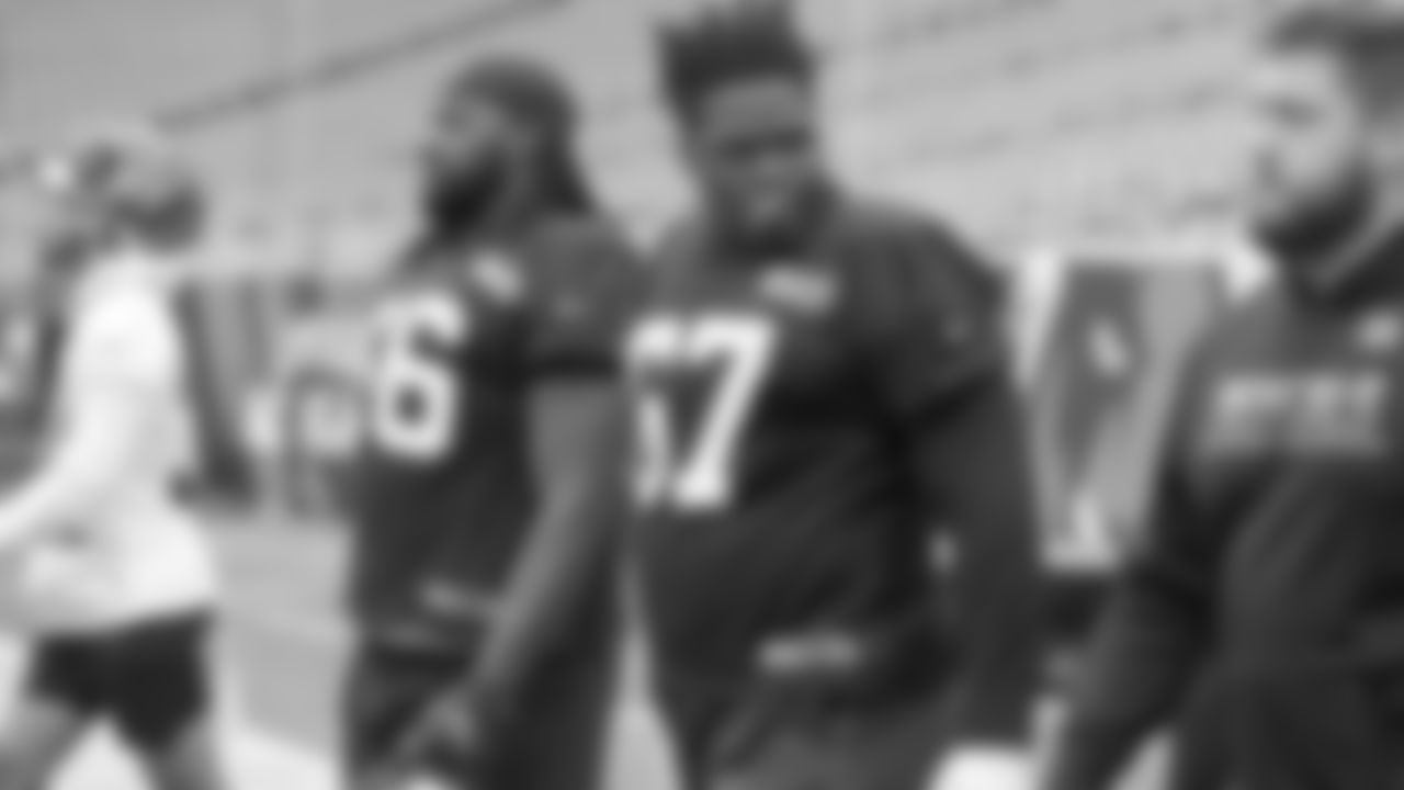 OL Trey Hopkins, John Miller and Jonah Williams