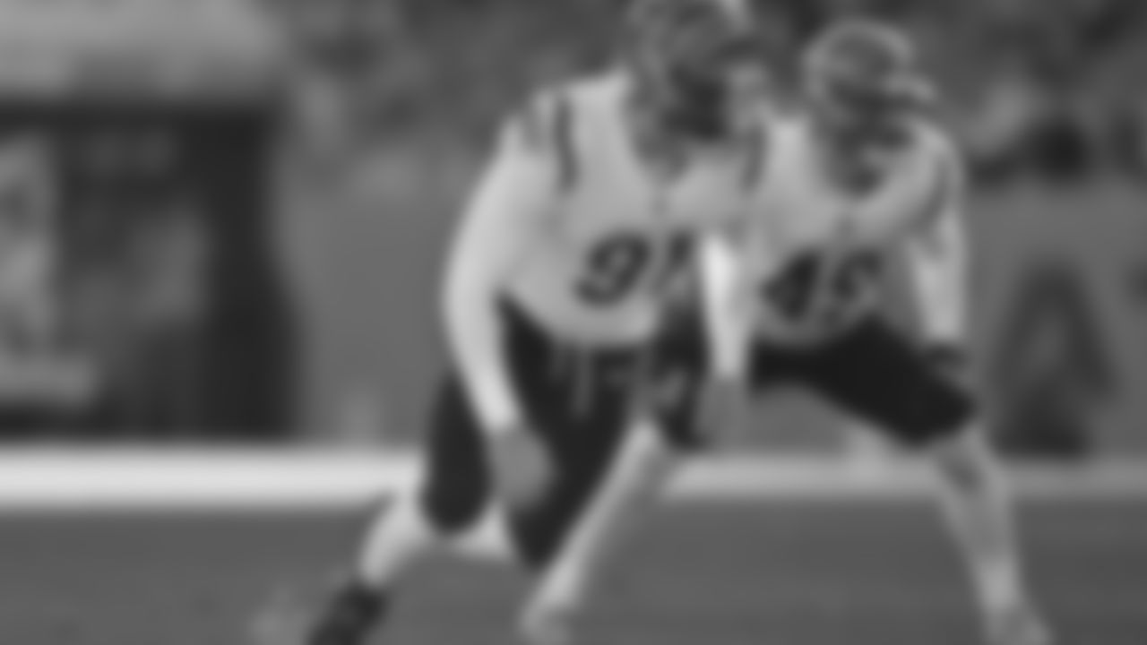 Defensive end Trey Hendrickson rushes the passer against the Denver Broncos.