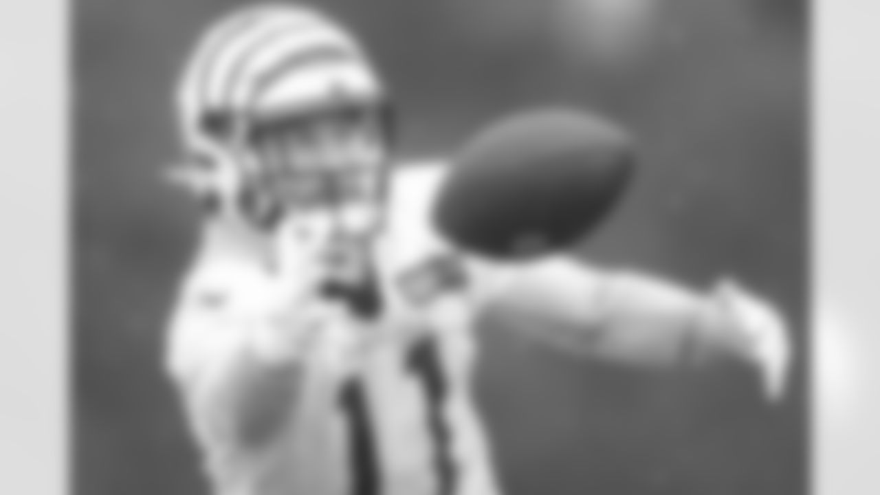 WR Trent Taylor prepares to catch a ball passed to him during practice at Kettering Health Practice Field on Wednesday, November 16 2022 in Cincinnati, Ohio.
