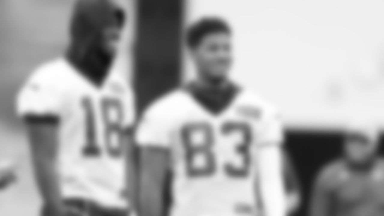 WRs A.J. Green and Tyler Boyd share a laugh during a Bengals OTA Practice in 2019.