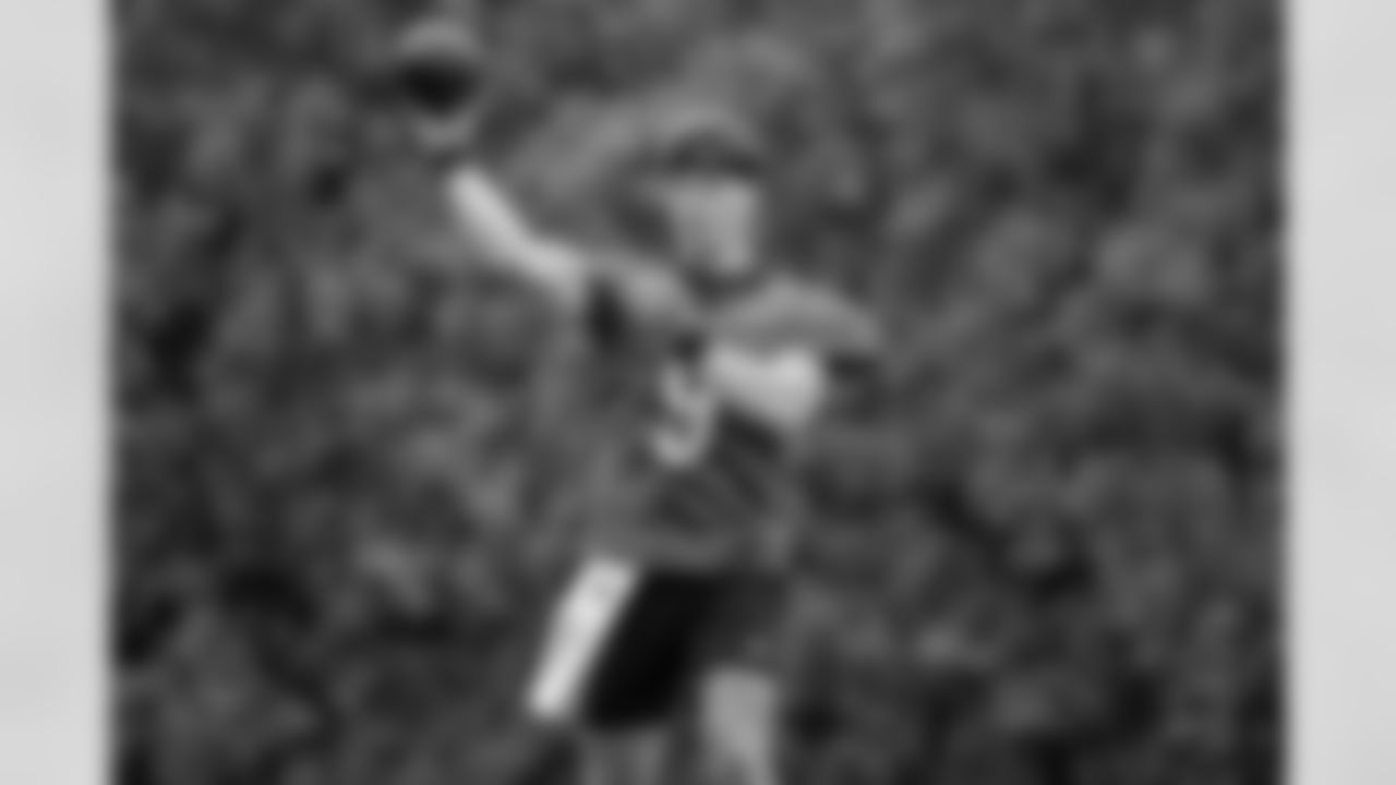 QB joe Burrow throws the ball during Phase 2 Training at the Kettering Health Practice Fields in Cincinnati, Ohio on Monday, May 15 2023.