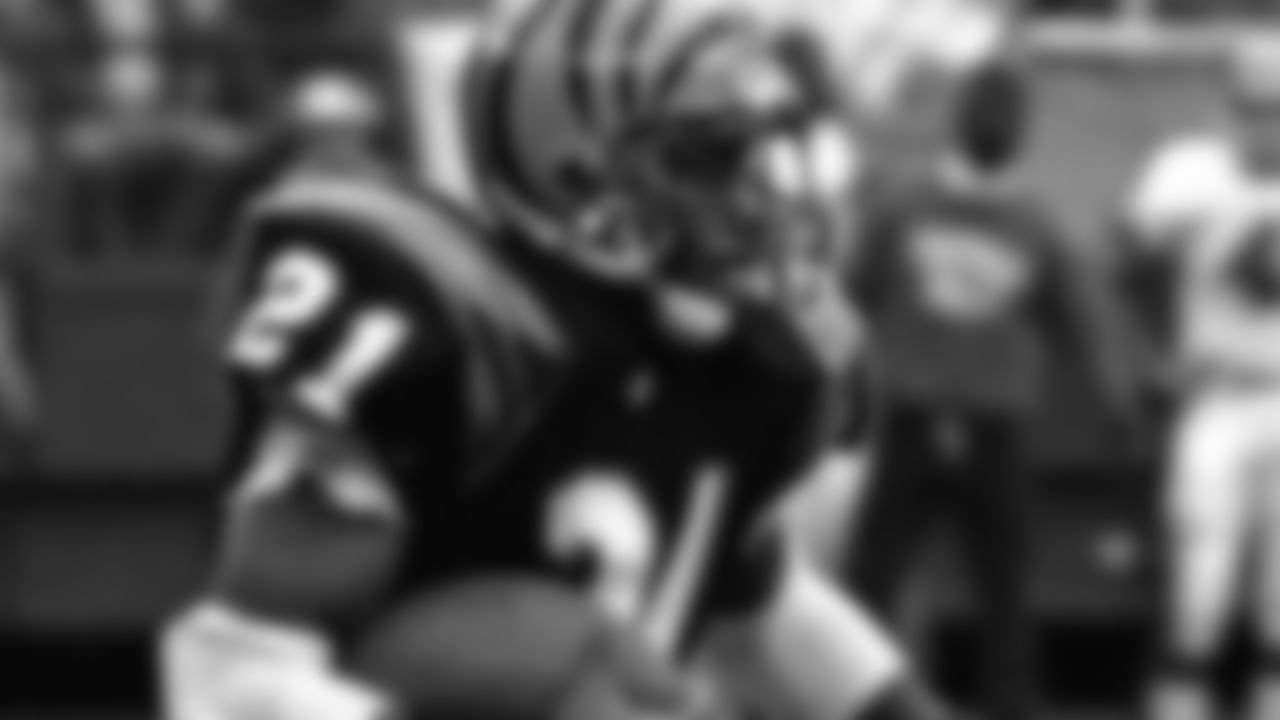 Running back James Brooks rushes up field in a game against the Buffalo Bills on Nov. 27, 1988. Brooks had one rushing and one receiving touchdown against the Bills.
