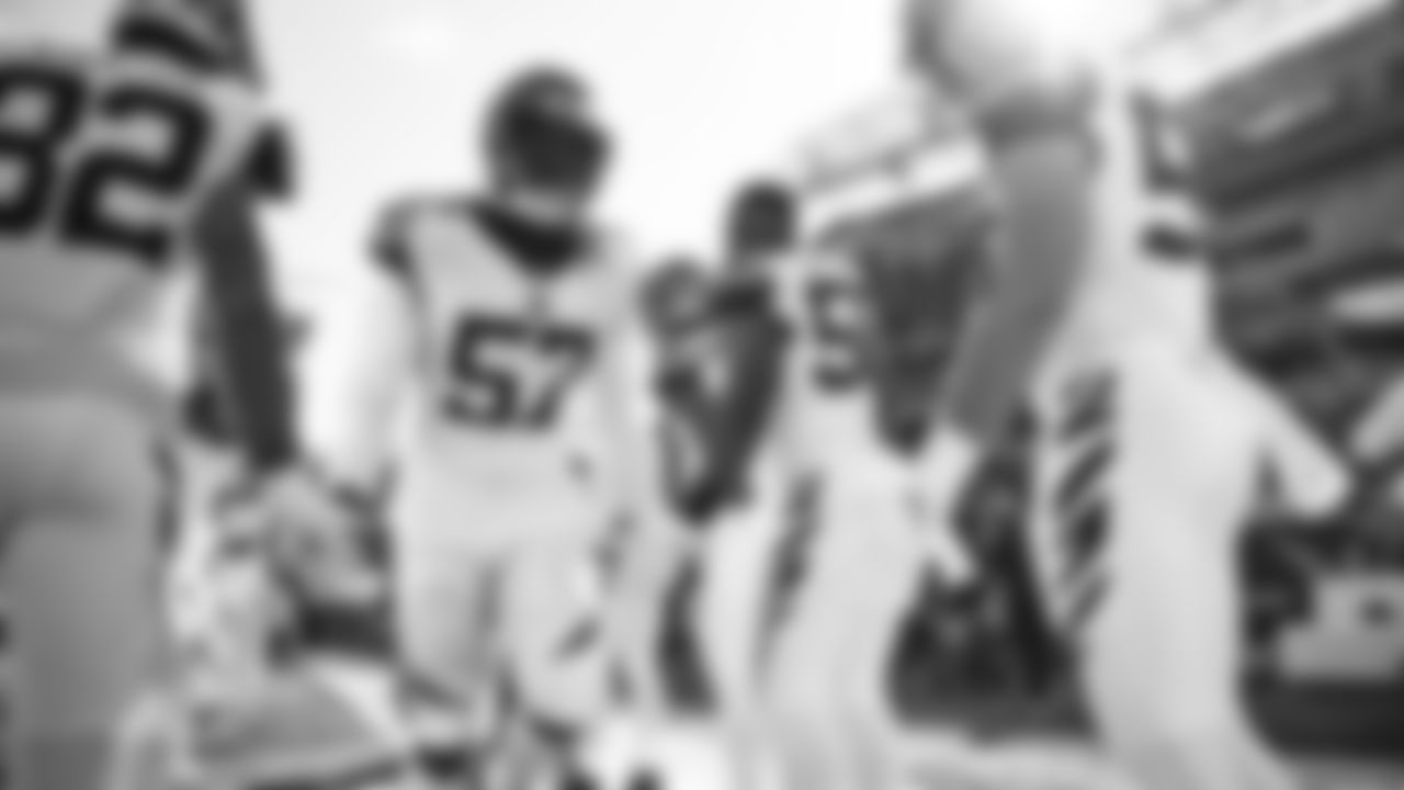 Germaine Pratt (57) greets his teammates prior to the game against the Tennessee Titans on Nov. 1, 2020 at Paul Brown Stadium.