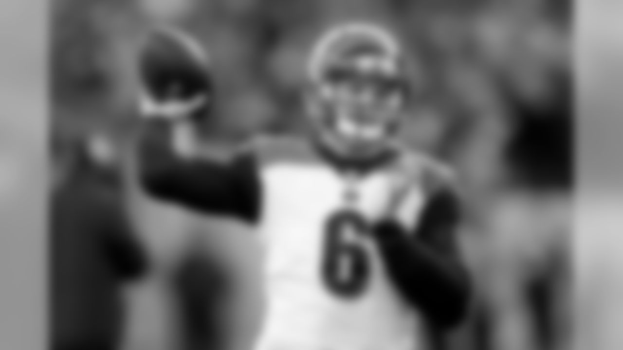 Cincinnati Bengals quarterback Jeff Driskel (6) warms up before an NFL football game against the Pittsburgh Steelers, Sunday, Dec. 30, 2018, in Pittsburgh. (AP Photo/Don Wright)