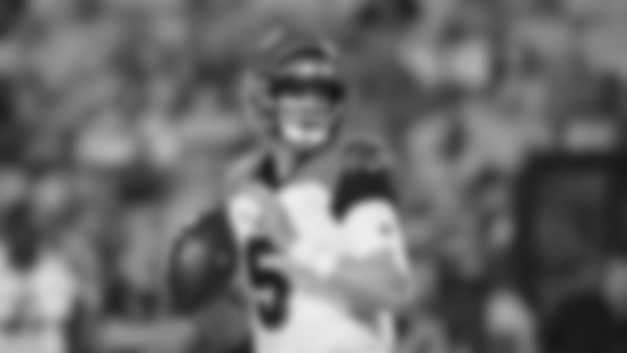 Cincinnati Bengals quarterback Ryan Finley (5) during the second half of an NFL preseason football game against the Kansas City Chiefs in Kansas City, Mo., Saturday, Aug. 10, 2019. (AP Photo/Colin E. Braley)