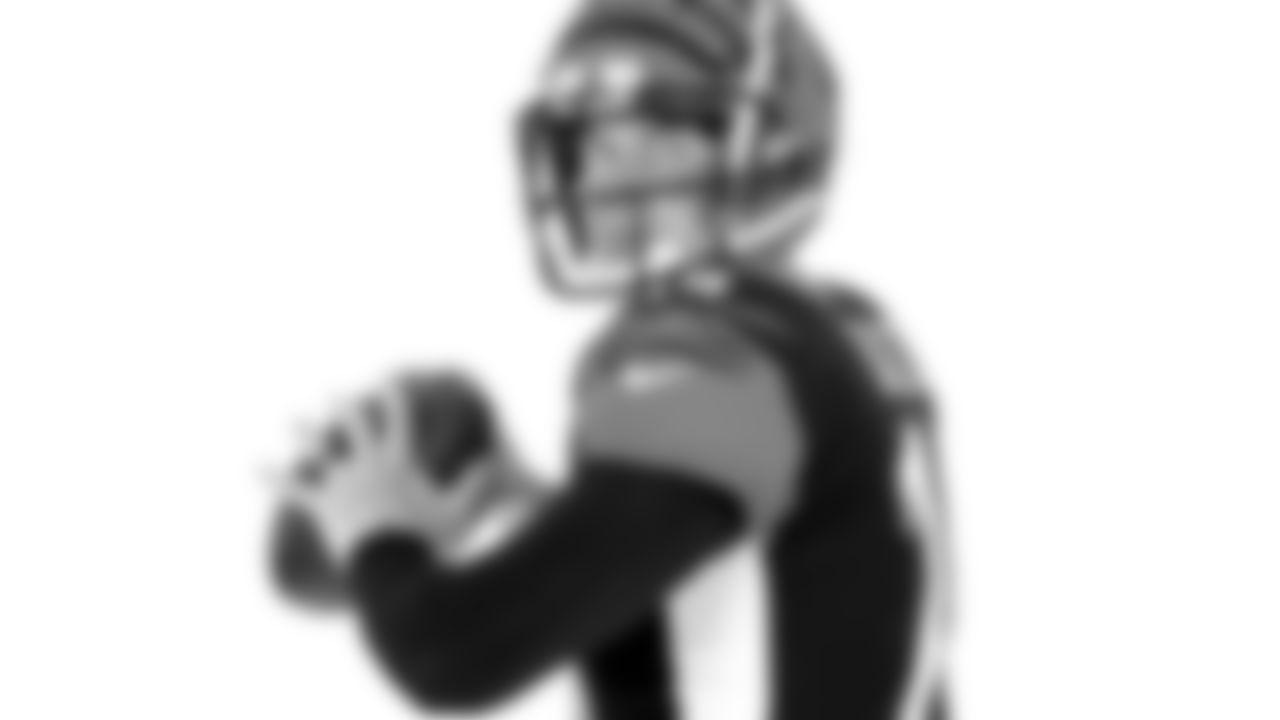 Cincinnati Bengals quarterback Andy Dalton (14) poses for a photo on media day, Monday, June 10, 2019 in Cincinnati. (Aaron Doster/NFL)