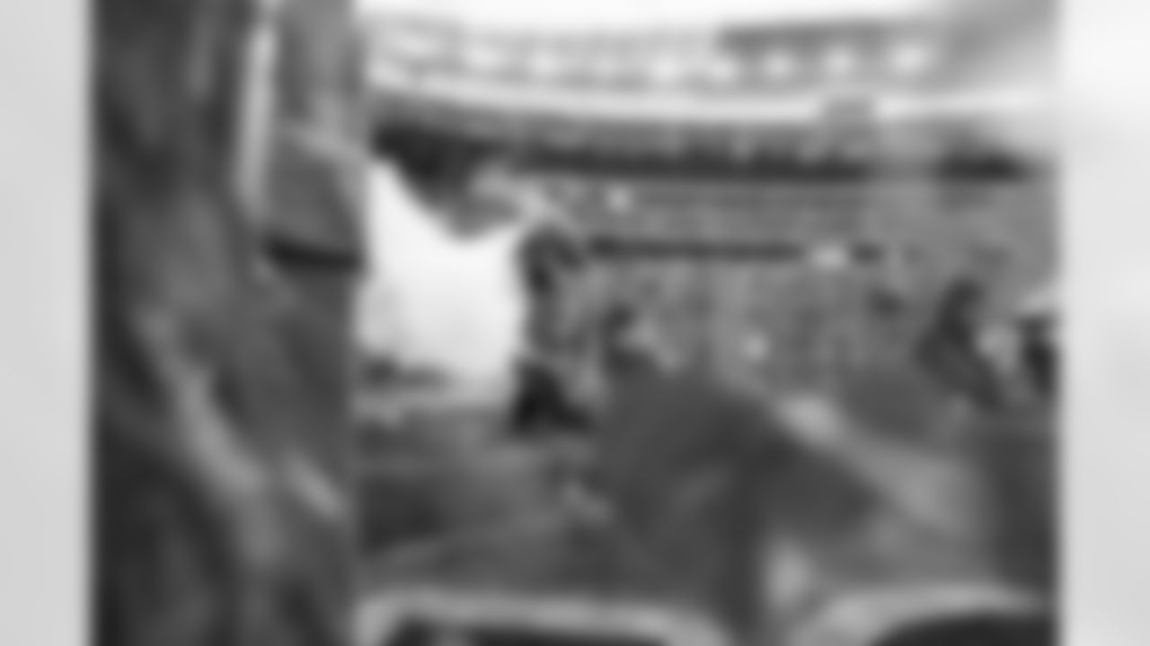 S Michael Thomas runs out with the Bengals during player introductions before the Bengals played the Chiefs at Paycor Stadium in Week 13 of the 2022 season.