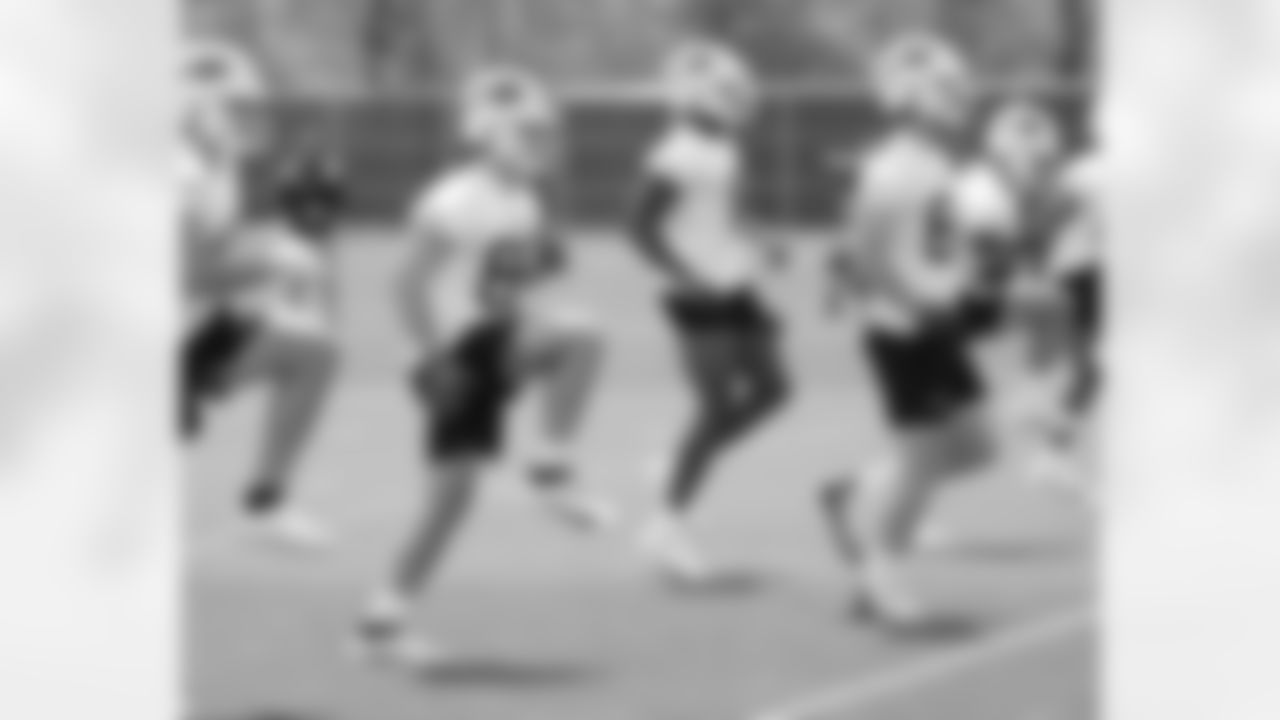 Dalton Kincaid (86), Zach Davidson (84) at Buffalo Bills Rookie Camp, May 12, 2023 at One Bills Drive.