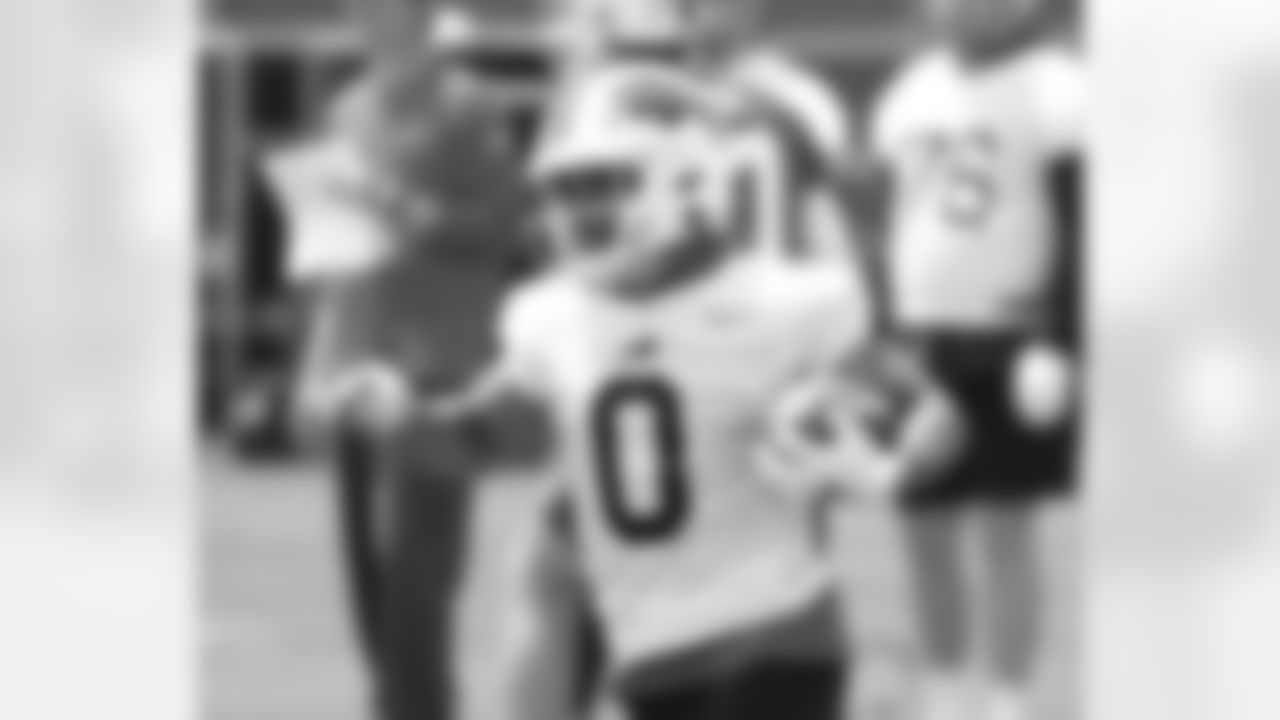 Nyheim Hines (0). Buffalo Bills Organized Team Activity, May 30, 2023 at One Bills Drive.
