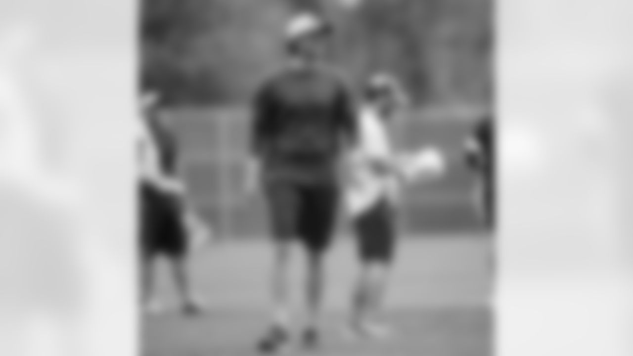 Ken Dorsey practices during the first day of Rookie Mini Camp at One Bills Drive on May 13, 2022. Photo by Ben Green