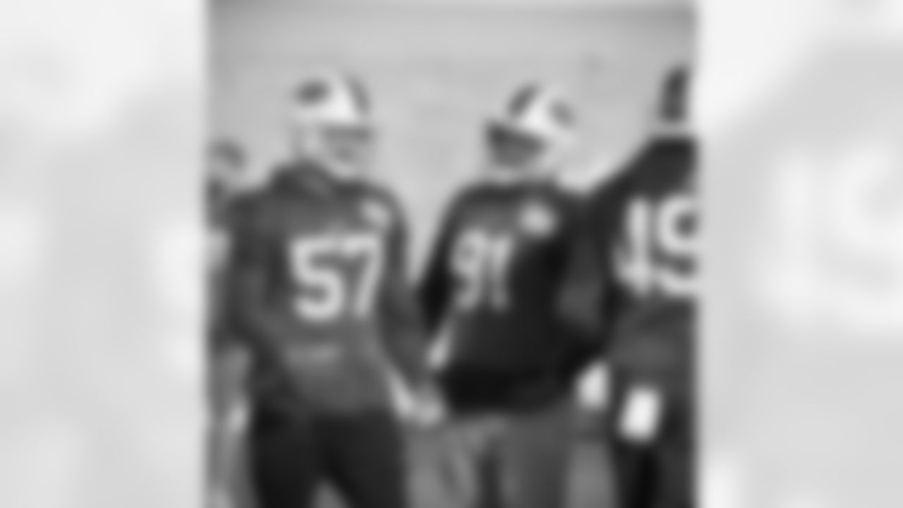 A.J. Epenesa (57), Ed Oliver (91). Buffalo Bills Week 16 practice, Wednesday December 23, 2020.
Photo by Bill Wippert