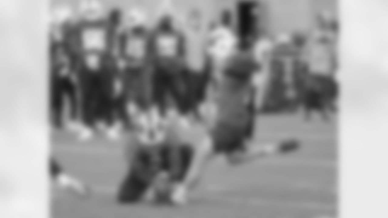 Matt Haack (3), Tyler Bass (2). Buffalo Bills Week 13 practice, December 3, 2021. Photo by Bill Wippert