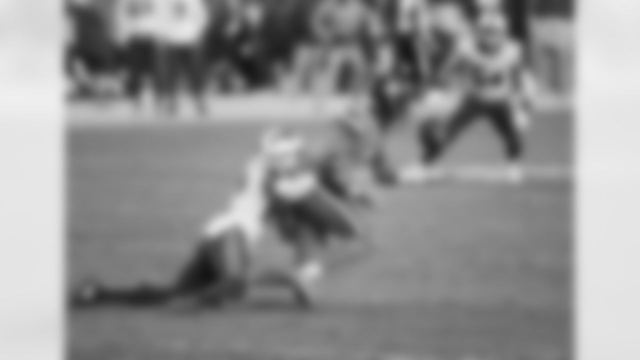 Tre'Davious White (27) causes fumble leading to Jerry Hughes touchdown. Buffalo Bills vs Denver Broncos, December 19, 2020 at Empower Field at Mile High.
Photo by Michael Ciaglo