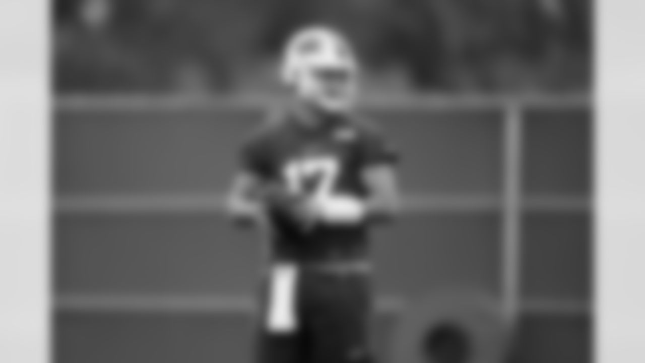 Josh Allen (17). Buffalo Bills Training Camp at One Bills Drive, August 22, 2022. Photo by Ben Green