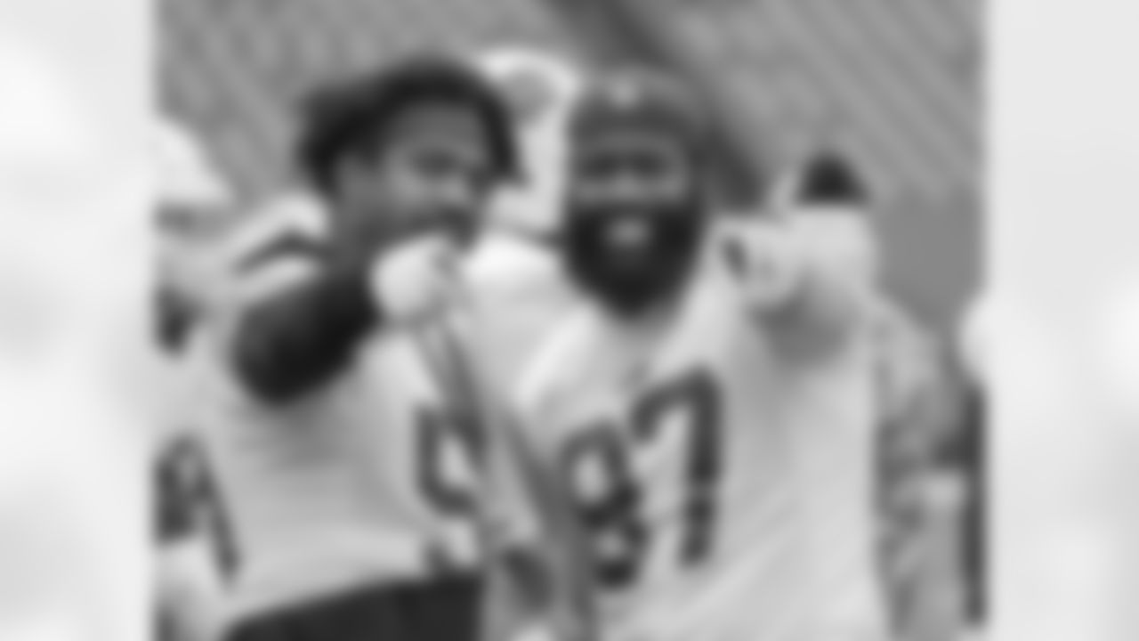 Jerry Hughes (55), Mario Addison (97). Buffalo Bills Week 17 practice, December 30, 2021. Photo by Bill Wippert