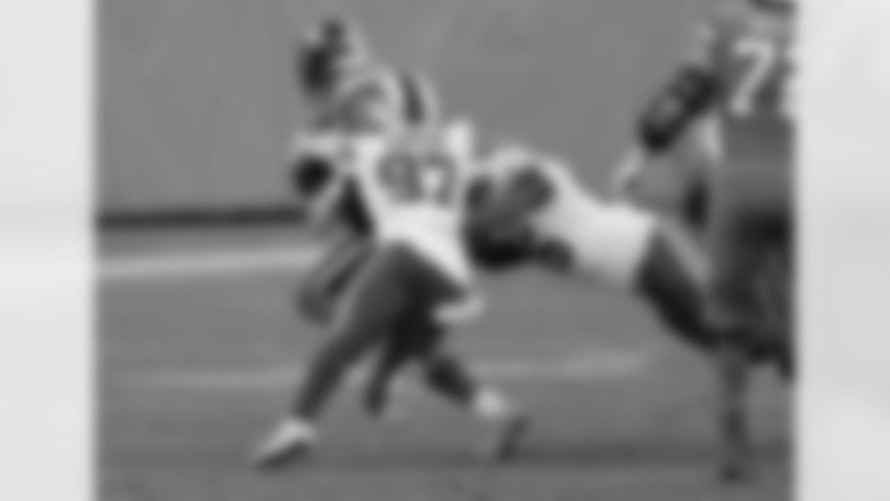Mario Addison (97) and Jerry Hughes (55) Buffalo Bills vs Denver Broncos, December 19, 2020 at Empower Field at Mile High.
Photo by Isaiah J. Downing