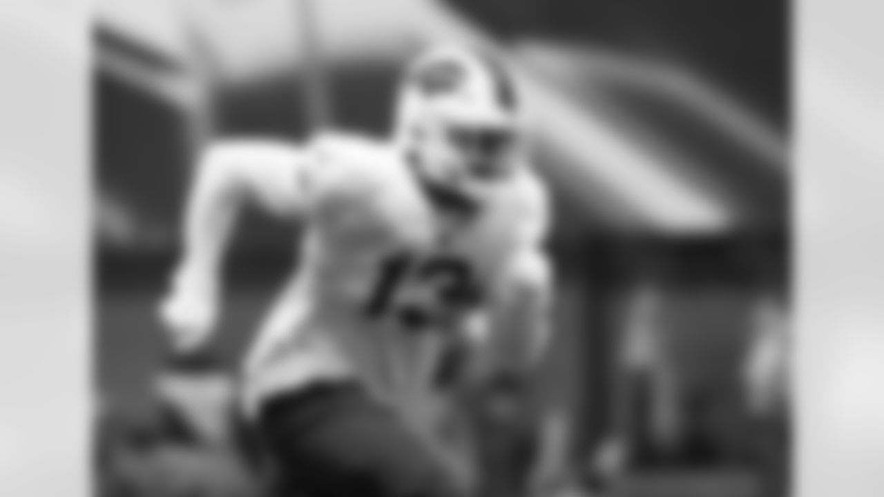 Gabriel Davis (13). Buffalo Bills Week 14 practice, December 9, 2021. Photo by James Acton