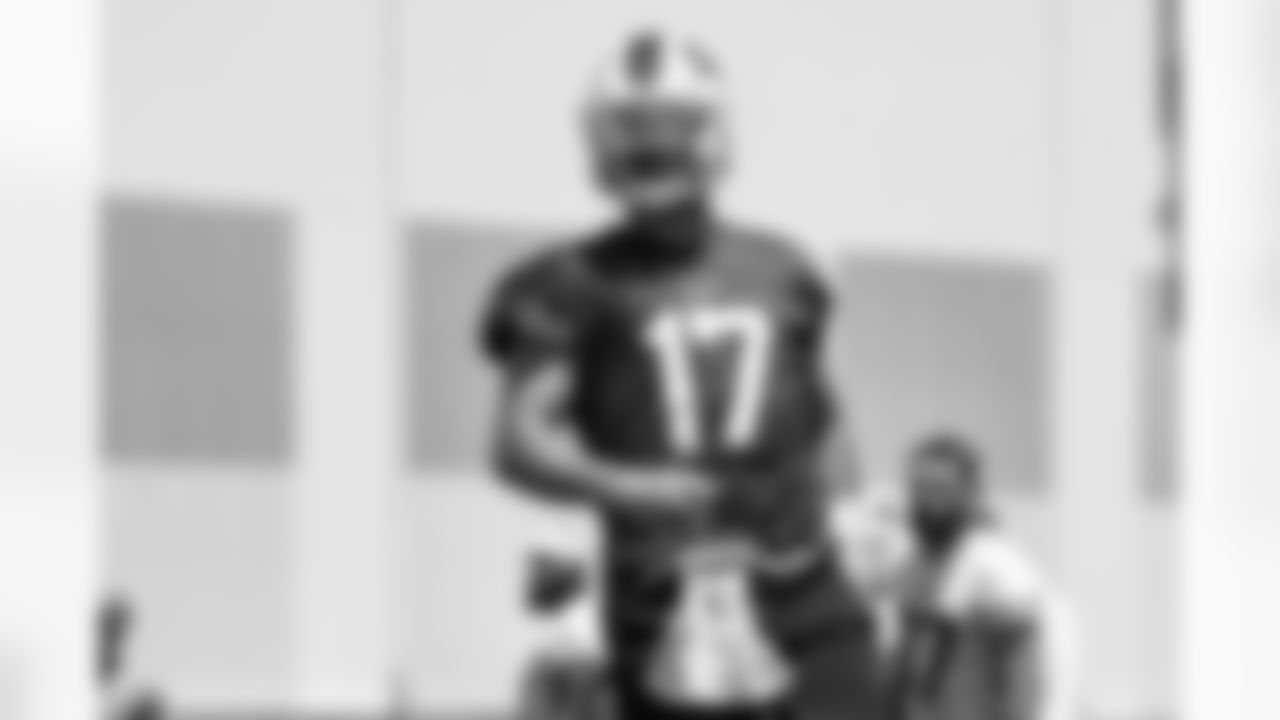 Josh Allen (17) during Day One of Buffalo Bills Mandatory Minicamp, on June 14, 2022. Photo by Ben Green