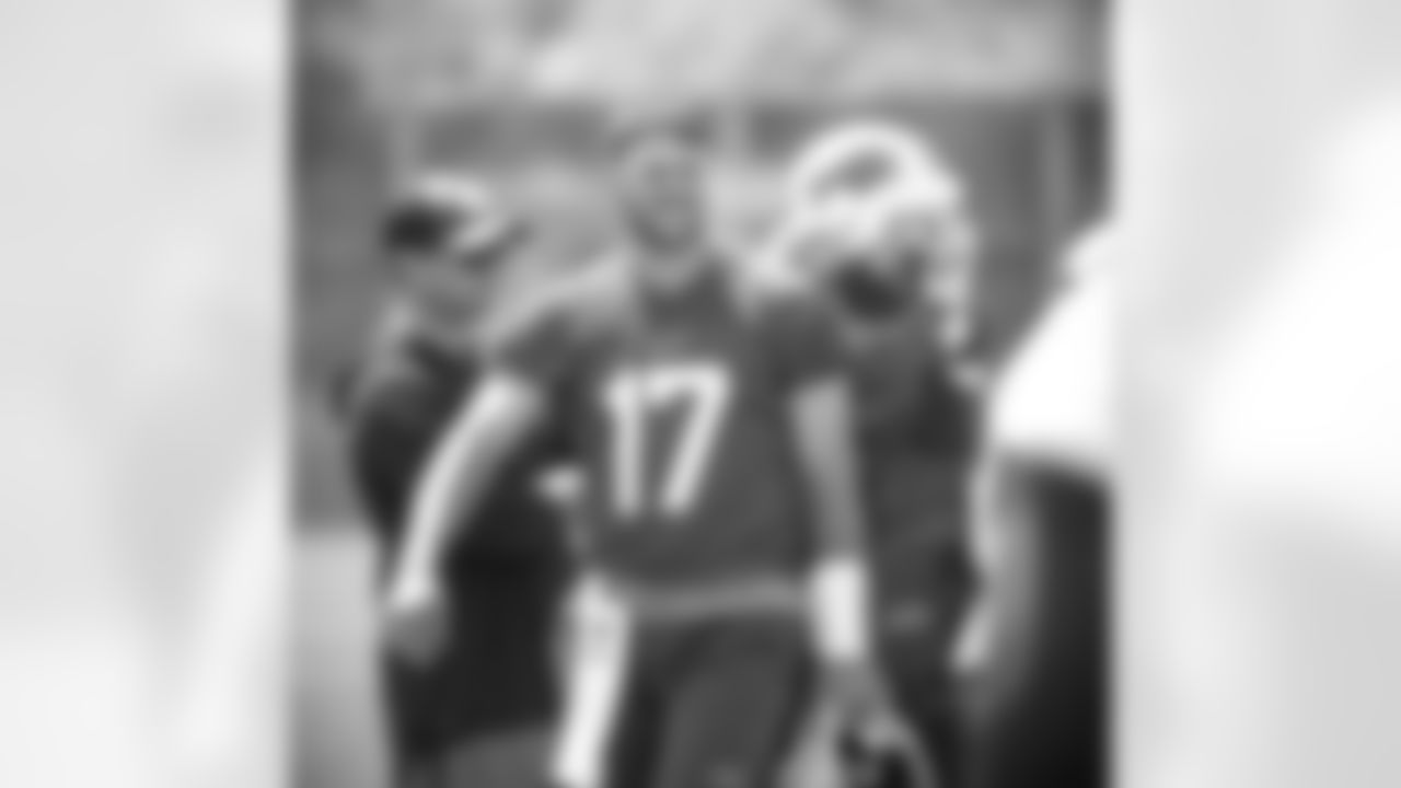 Josh Allen (17). Week One of Buffalo Bills OTA's, May 24, 2022. Photo by Bill Wippert