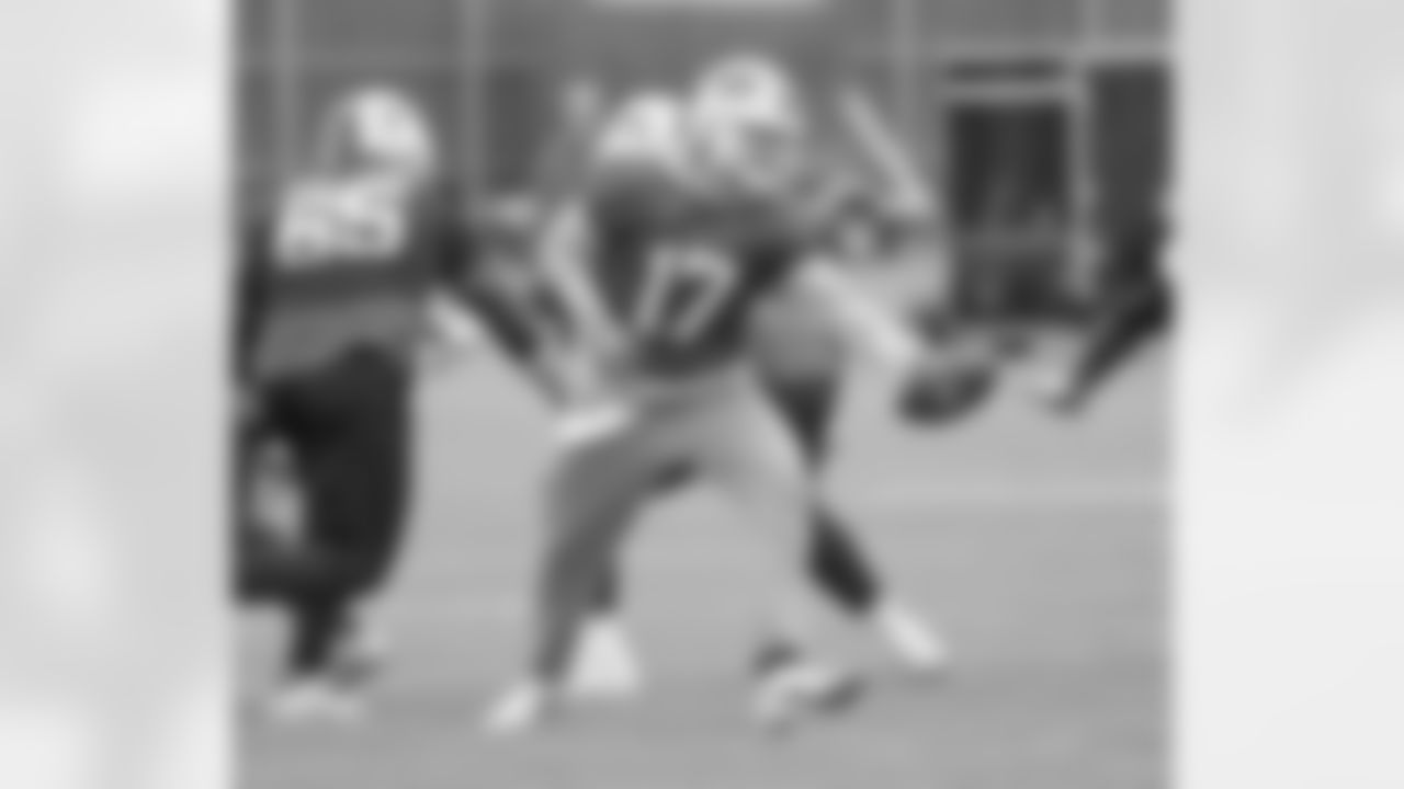 Josh Allen (17). Buffalo Bills Week 11 practice, November 17, 2021. Photo by Bill Wippert