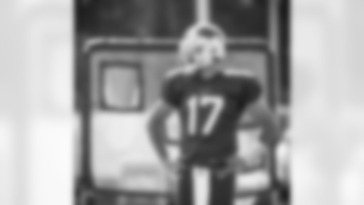 Josh Allen (17). Buffalo Bills Training Camp. August 16, 2021. Photo by Bill Wippert