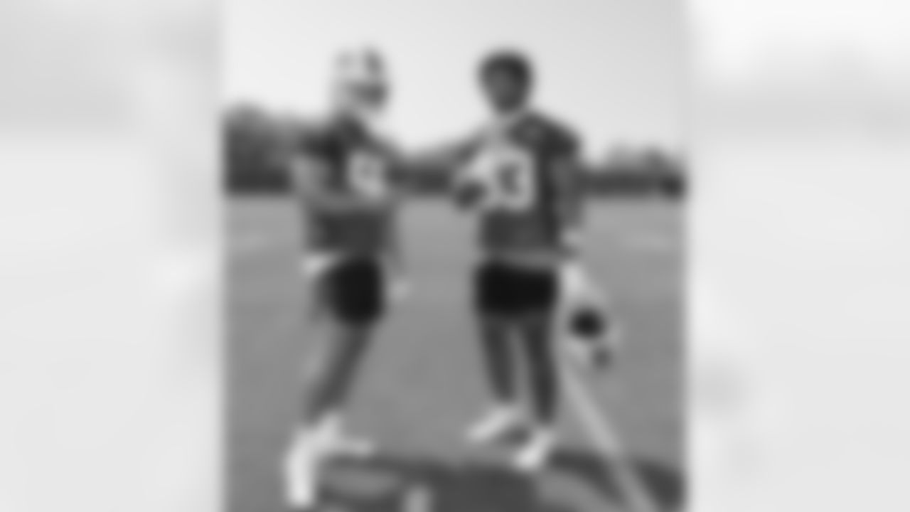 Matt Milano (58), Tyrel Dodson (53). Buffalo Bills Organized Team Activity, May 30, 2023 at One Bills Drive.