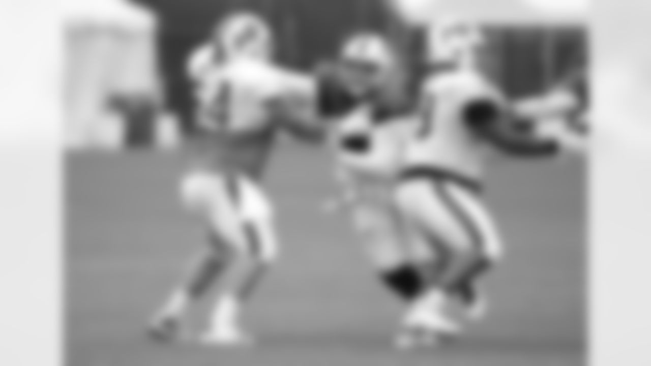 Evan Boehm (64) and Harrison Phillips (99) Buffalo Bills Week 1 practice at One Bills Drive, September 7, 2020. Photo by Sara Schmidle