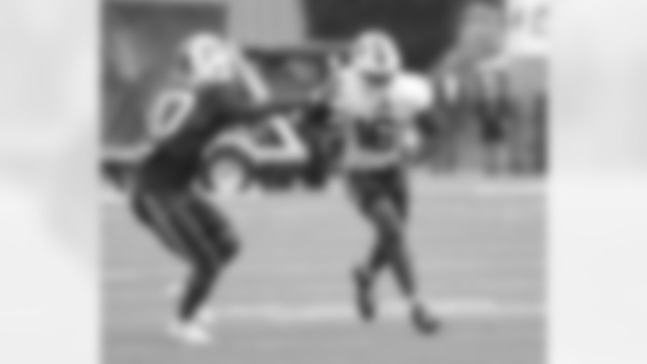 Christian Benford (47), Trent Sherfield (16). Buffalo Bills Training Camp at St. John Fisher University, August 3, 2023.