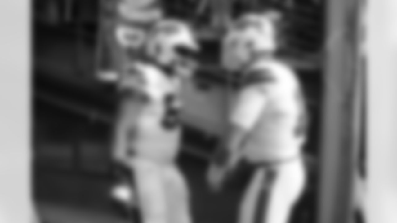 Jerry Hughes (55) and Josh Allen (17). Buffalo Bills vs New York Jets at MetLife Stadium, November 14, 2021. Photo by Bill Wippert