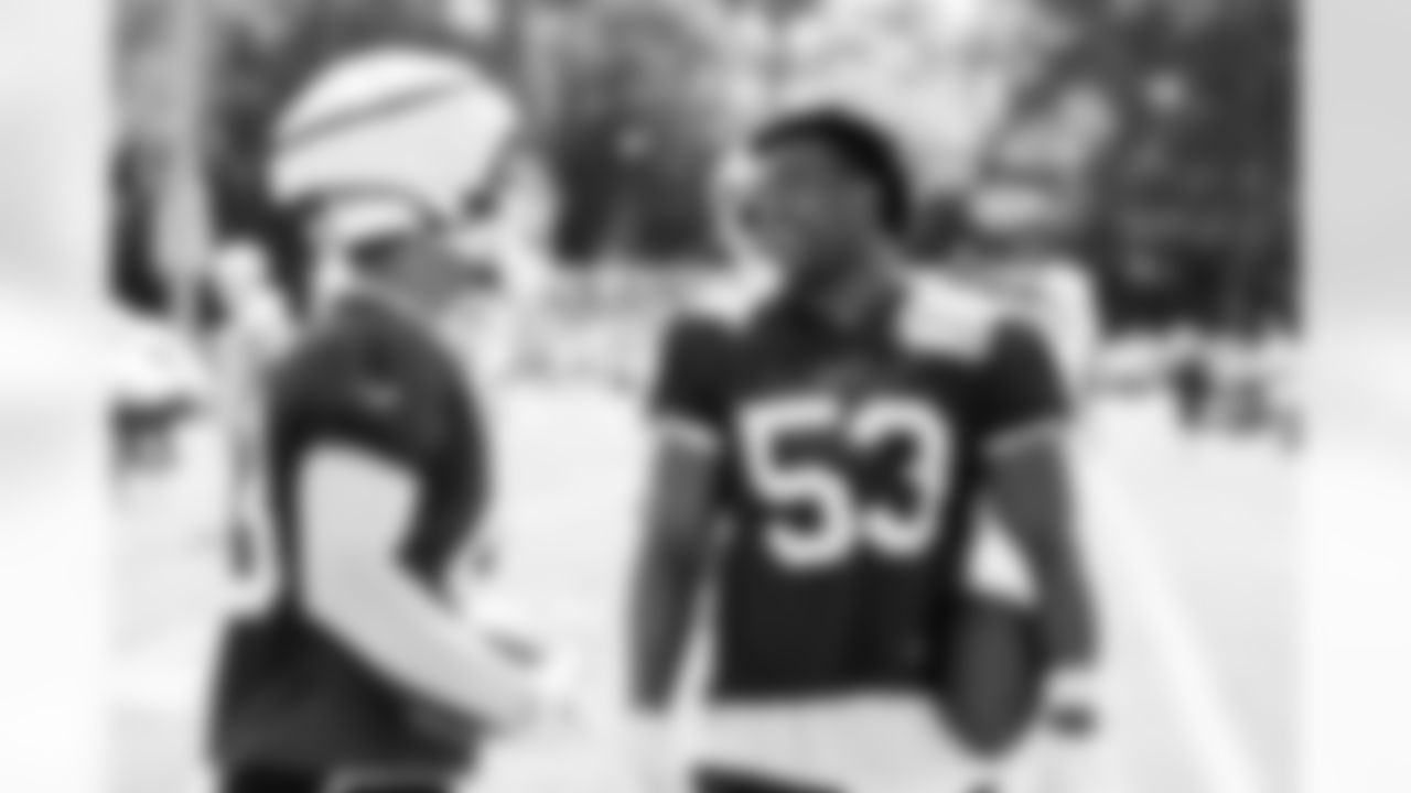 Tyrel Dodson (53), Terrel Bernard (43). Buffalo Bills Training Camp at St. John Fisher University, July 30, 2023.