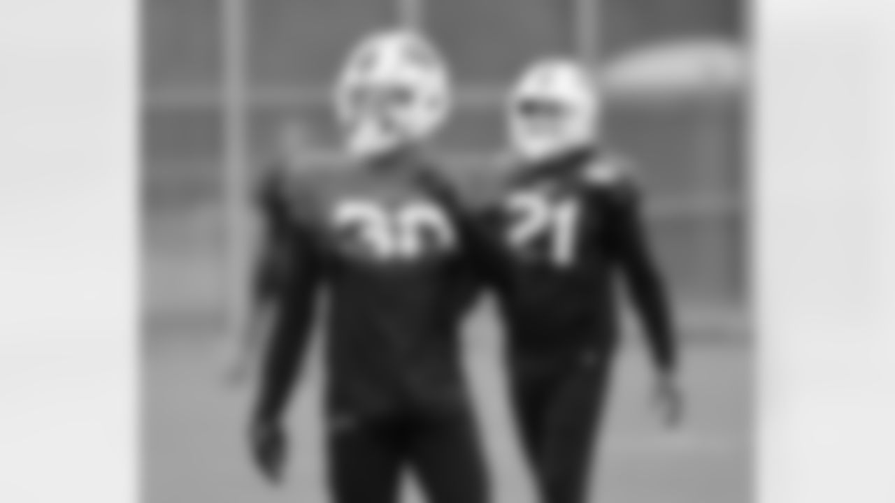 Dane Jackson (30), Jordan Poyer (21). Buffalo Bills Week 4 practice, September 28, 2022 at One Bills Drive.