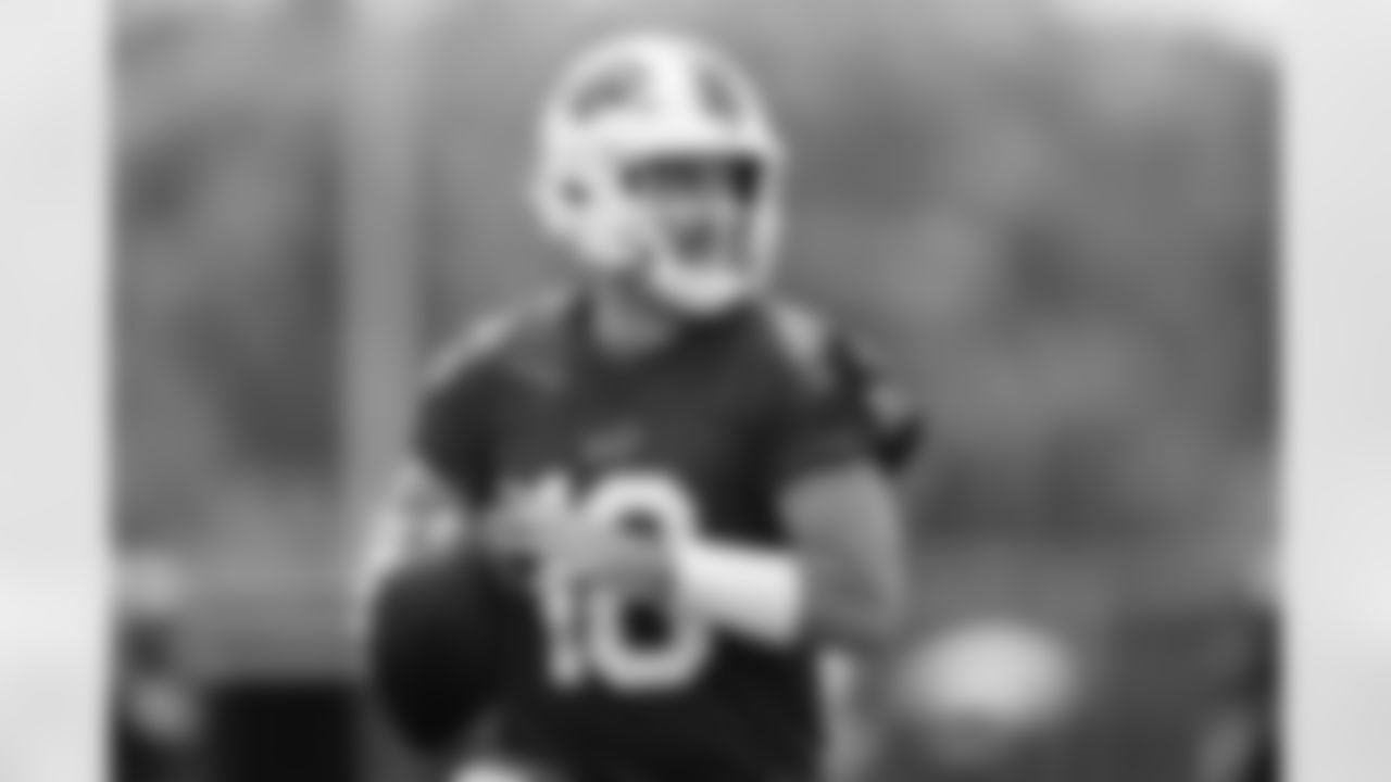 Case Keenum (18). Week Three of Buffalo Bills OTA's on June 6, 2022. Photo by Ben Green