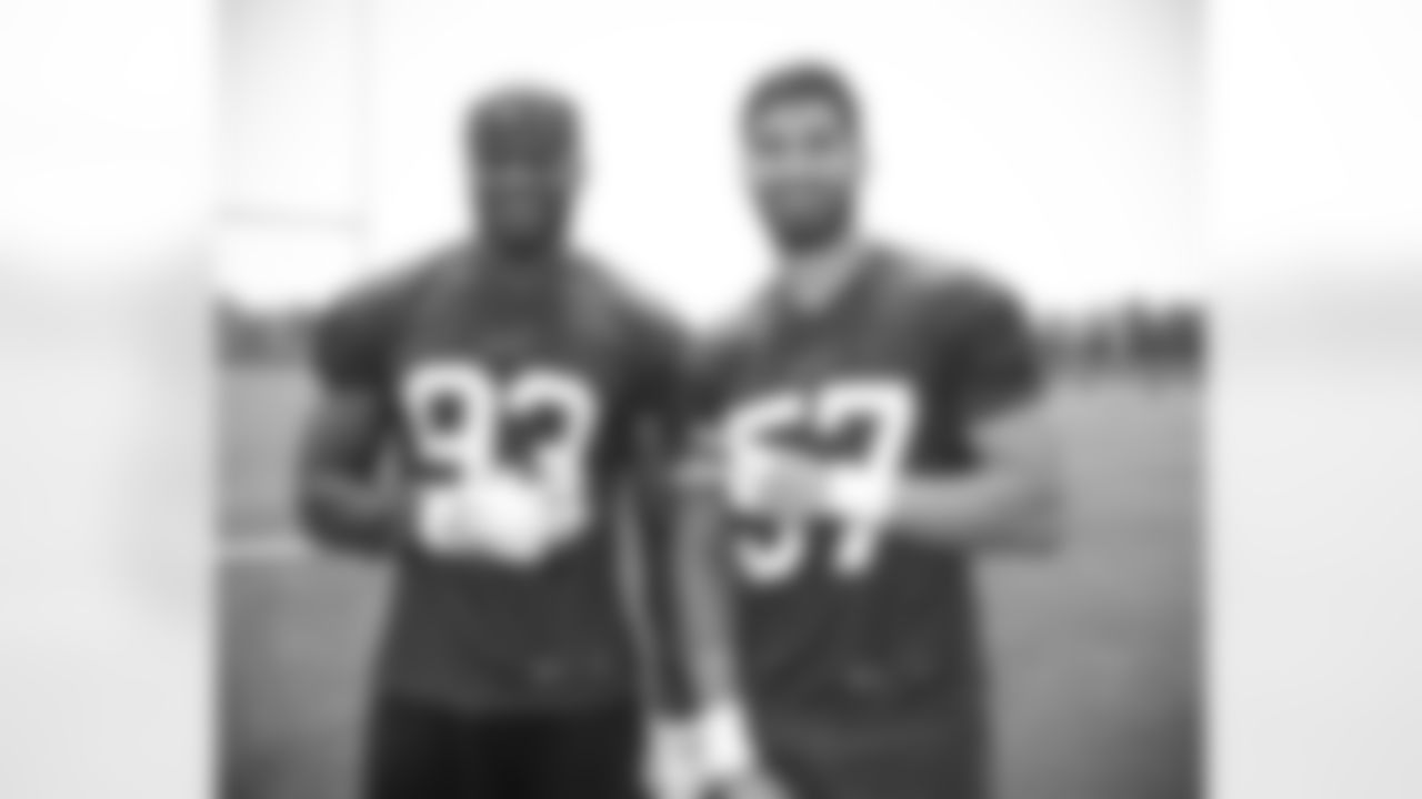 Efe Obada (93), A.J. Epenesa (57). Buffalo Bills Organized Team Activity. June 8, 2021. Photo by Bill Wippert