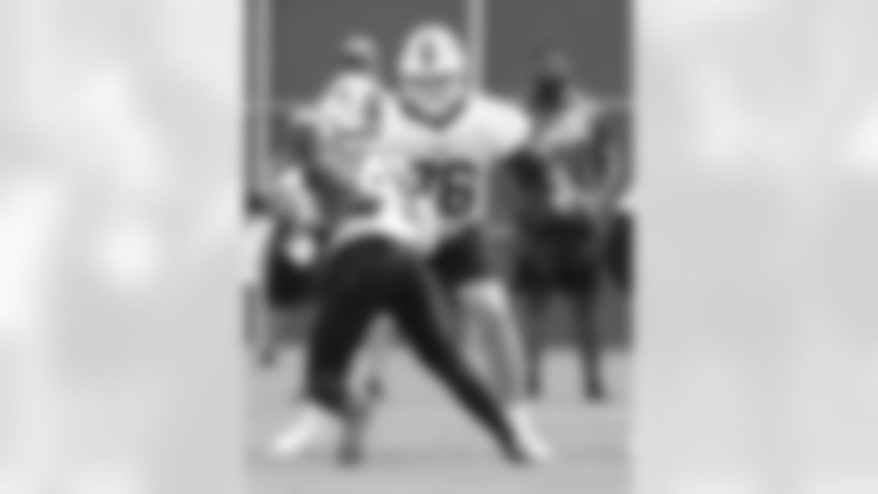 David Edwards (76). Buffalo Bills Organized Team Activity, May 23, 2023 at One Bills Drive.