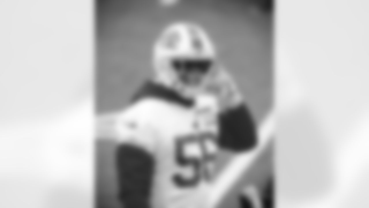 Mike Love (56). Buffalo Bills Week 17 practice, January 1, 2021.
Photo by Bill Wippert