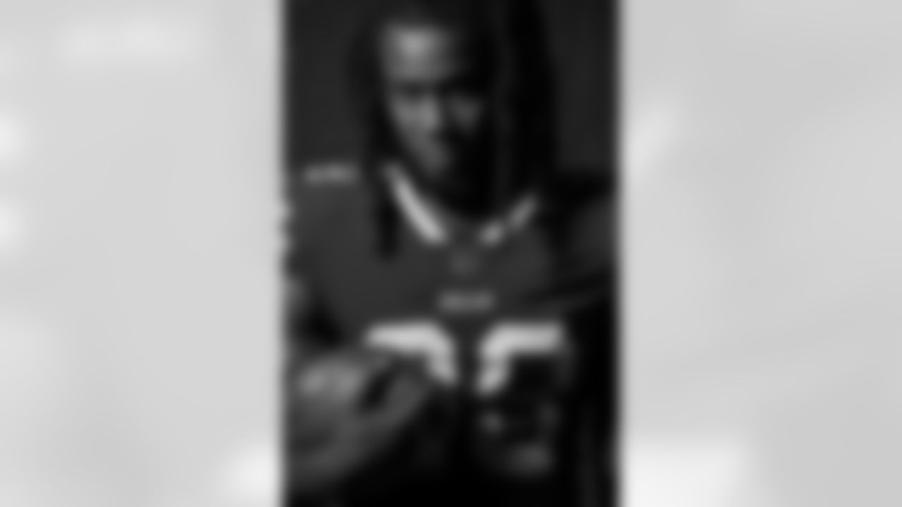 James Cook (28) at Buffalo Bills Media Day, May 12, 2022. Photo by Ben Green