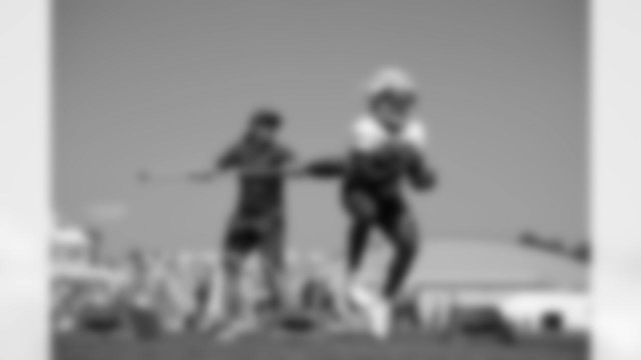 Damien Harris (22). Buffalo Bills Training Camp at St. John Fisher University, July 28, 2023.