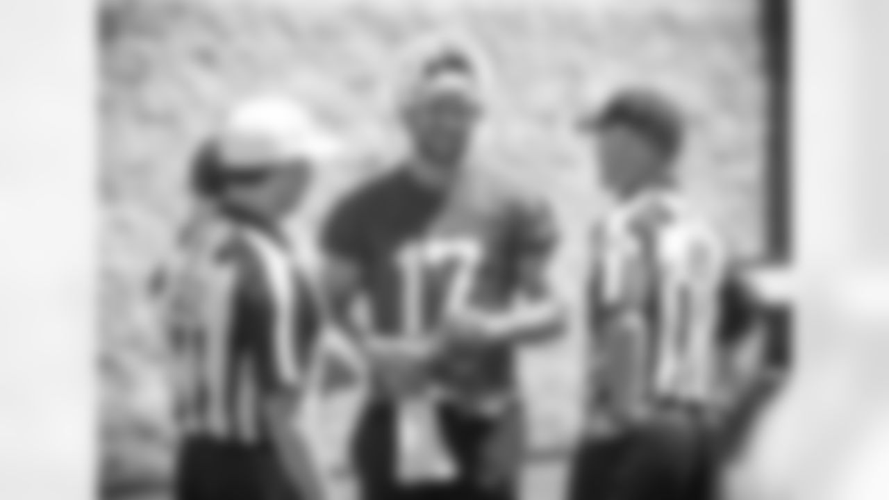 Josh Allen (17) with NFL officials at Buffalo Bills Minicamp, June 14, 2022. Photo by Bill Wippert
