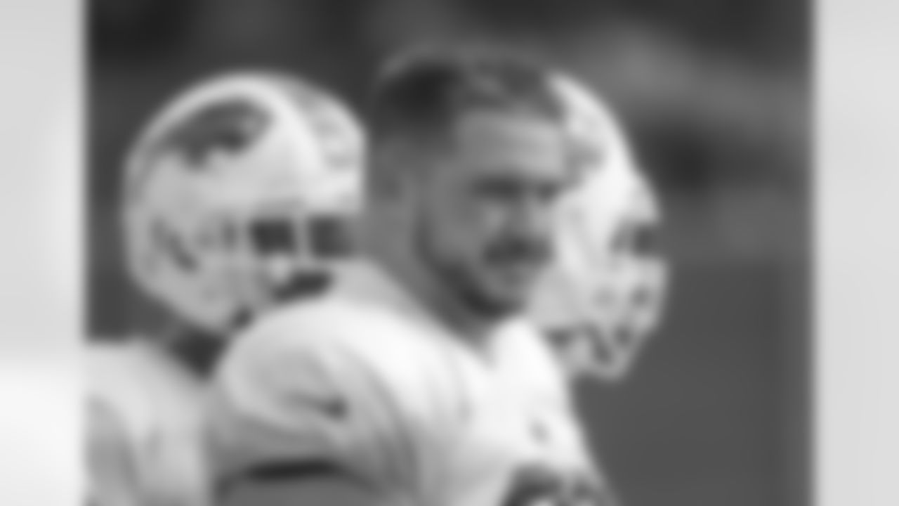 Ike Boettger (65). Buffalo Bills Week 5 practice, October 6, 2021. Photo by Bill Wippert