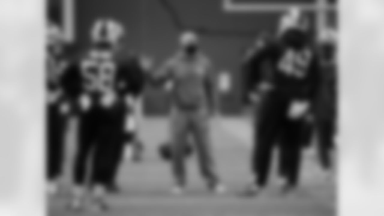Sean McDermott, Matt Milano (58) and Tremaine Edmunds (49). Buffalo Bills AFC Championship practice - Wednesday, January 20, 2021. Photo by Bill Wippert