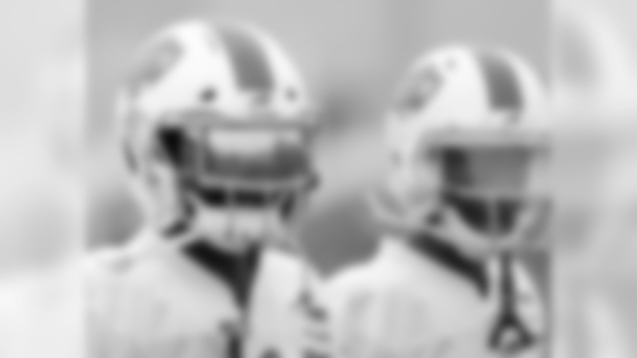 L.J. McCray #38 and Levi Wallace - 2018 Buffalo Bills Training Camp at St. John Fisher College.
Photo by Bill Wippert
August 7, 2018