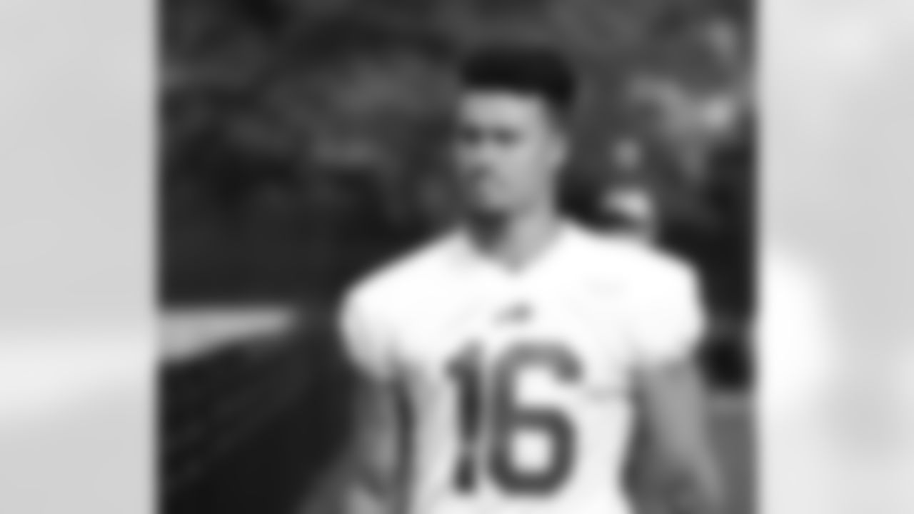 Isaiah Hodgins (16). Buffalo Bills open Training Camp at St. John Fisher, July 24, 2022. Photo by Bill Wippert