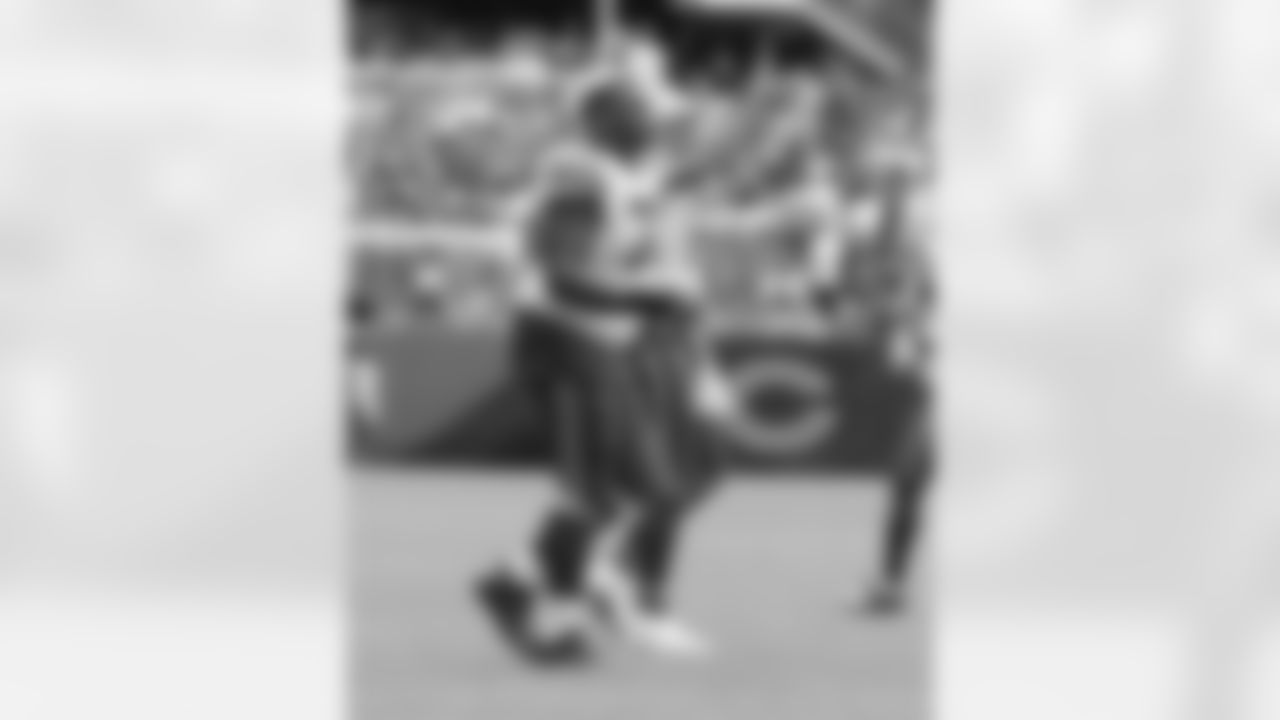 Dion Dawkins (73) and Josh Allen (17) Buffalo Bills vs Chicago Bears, Preseason Week 2, August 21, 2021 at Soldier Field.
Photo by Bill Wippert
