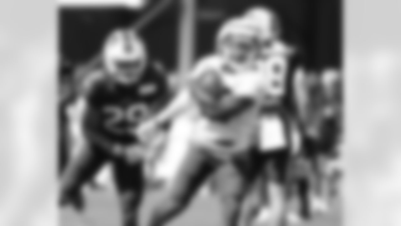 Alex Austin (29), Jordan Mims (35). Buffalo Bills Training Camp at St. John Fisher University, August 1, 2023.